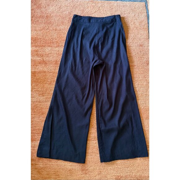 Antonio Melani Linen Blend Wide Leg Pants Women’s Size 6 High Rise Side Slits Na - Picture 8 of 8